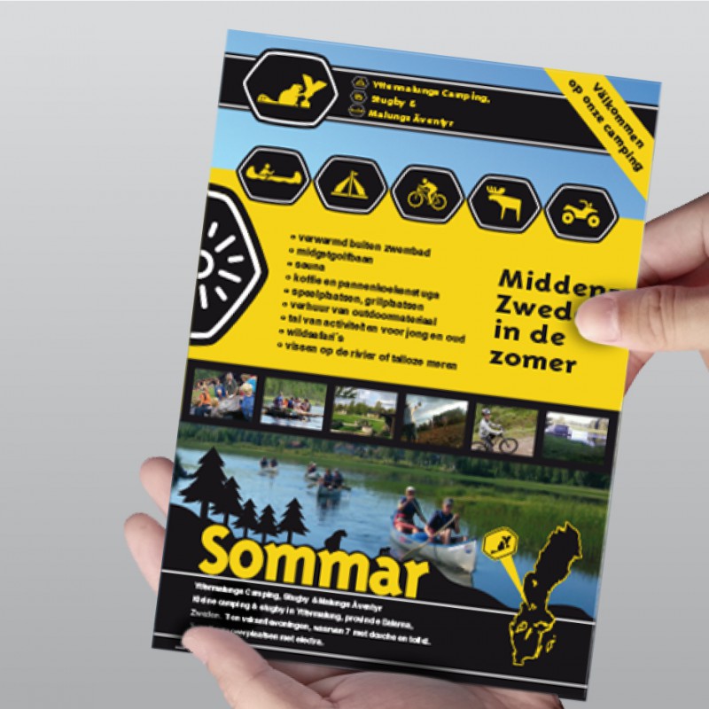 Yttermalungs Camping outdoor buitensport bever logo branding flyers sweden dalarna printing