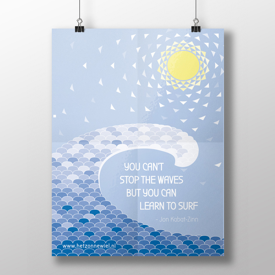 't Zonnewiel illustration poster card download quote Jon Kabat-Zinn